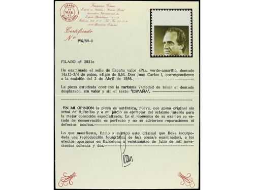 ** ESPAÑA. Ed. 2831. JUAN CARLOS I. 4 pts. verde amarillo. 1
