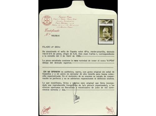 ** ESPAÑA. Ed. 2831. JUAN CARLOS I. 4 pts. verde amarillo. 1