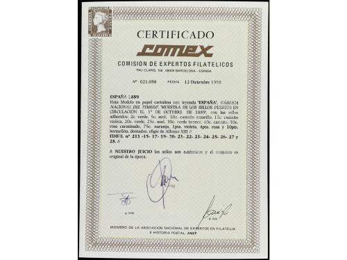 ESPAÑA. Ed. 213/28. HOJA MODELO para la emisión del 1 de oct