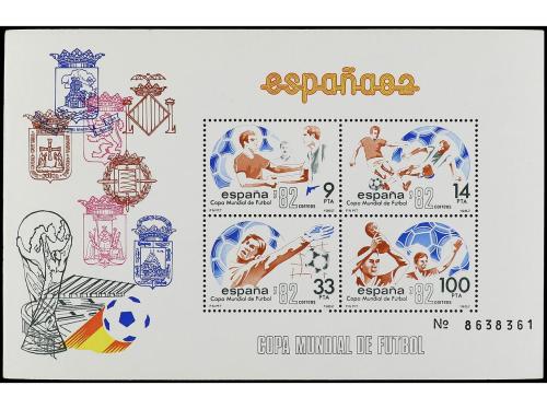 ** ESPAÑA. Ed. 2664. MUNDIAL DE FÚTBOL. Hojita bloque con la
