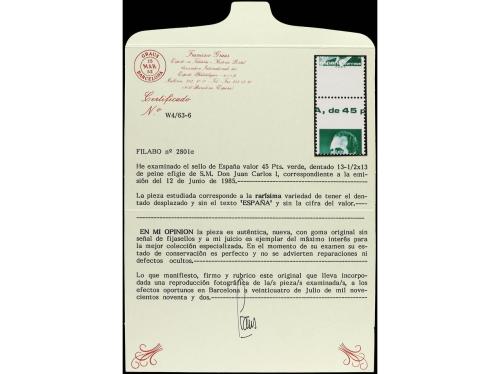 ** ESPAÑA. Ed. 2794, 2801. JUAN CARLOS I. 1 pta. azul y 45 p