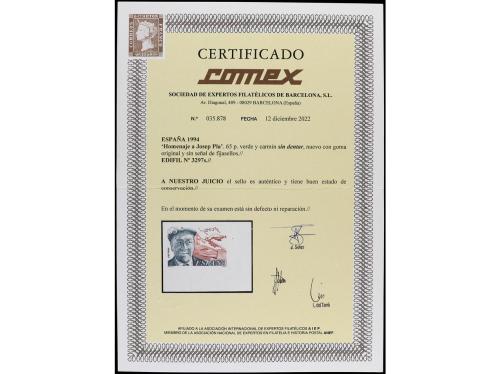 ** ESPAÑA. Ed. 3297s. HOMENAJE A JOSEP PLA. 65 pts. verde y 