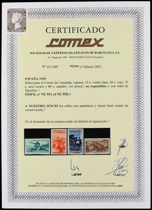 ** ESPAÑA. Ed. NE 55A/D. NO EXPENDIDOS. CORREO DE CAMPAÑA. 