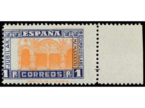 ** ESPAÑA. Ed. 835ia. 1 pta. azul y naranja. CENTRO MUY DESP