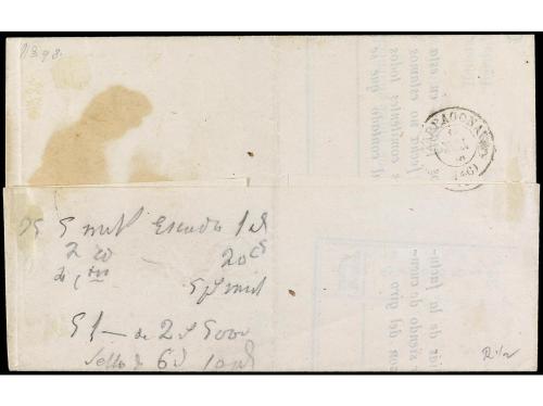 ✉ ESPAÑA. Ed. 93. 1869. LLEIDA a TARRAGONA. 5 mils. verde, m