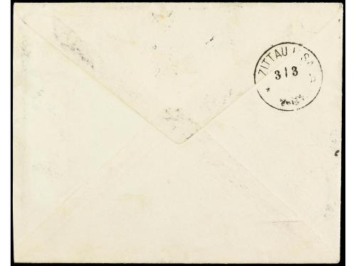 ✉ JAPON. 1880. TOKEI a ALEMANIA. 10 cts. azul mat. círculo d