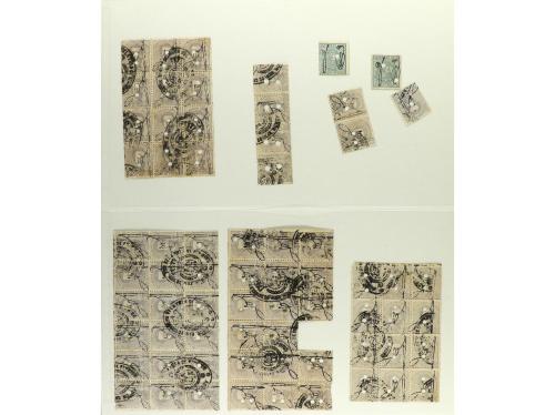 PUERTO RICO. 1873-76. Hojas de álbum con multitud de sellos 