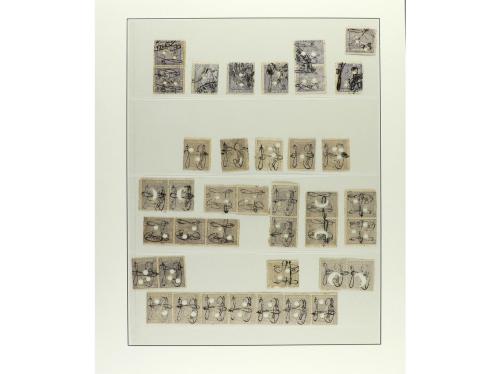 PUERTO RICO. 1873-76. Hojas de álbum con multitud de sellos 