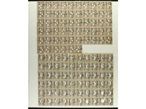 PUERTO RICO. 1873-76. Hojas de álbum con multitud de sellos 