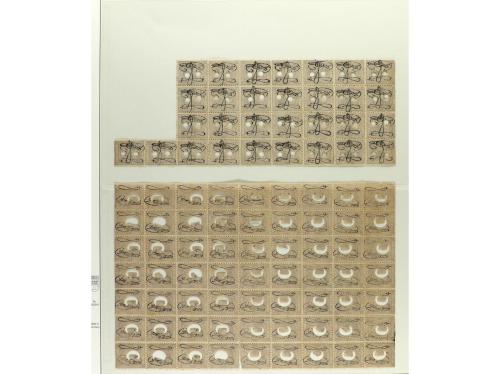 PUERTO RICO. 1873-76. Hojas de álbum con multitud de sellos 