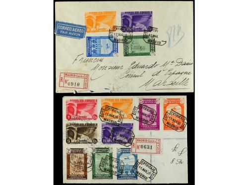 ✉ ESPAÑA. 1936. Conjunto de cinco cartas circuladas con sell