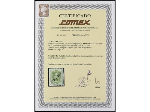 ** COLONIAS ESPAÑOLAS: CABO JUBY. Ed. 22hpa. 2 céntimos verd