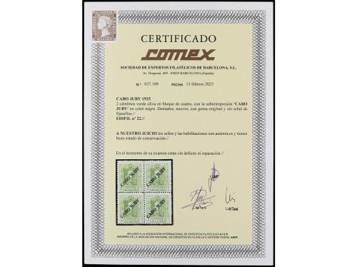 ** COLONIAS ESPAÑOLAS: CABO JUBY. Ed. 22. 2 céntimos verde, 