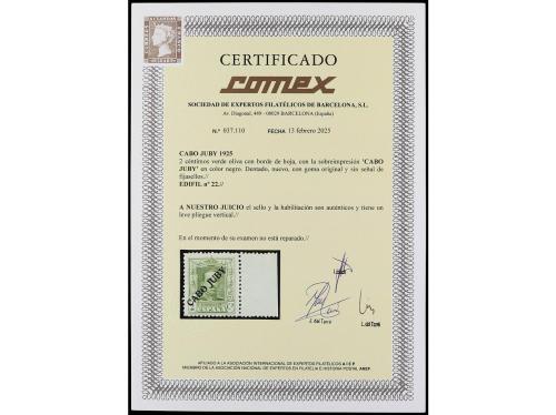 ** COLONIAS ESPAÑOLAS: CABO JUBY. Ed. 22. 2 céntimos verde, 