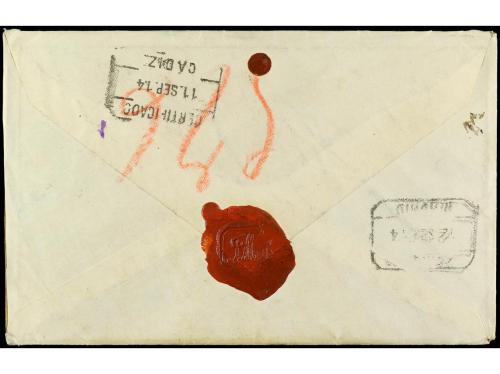 ✉ MARRUECOS. Ed. 31, 32 (2). 1914. ARZILA a MADRID. 5 cts. v