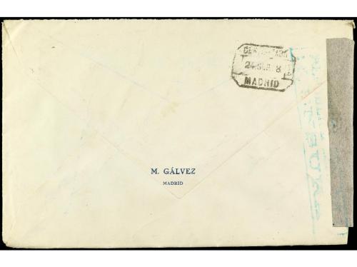 ✉ ESPAÑA. Ed. 784 (4). 1938. MADRID a BRUSELAS.1,25 pts. s. 