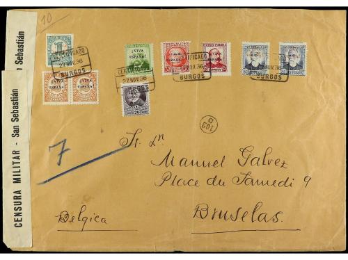 ✉ LOTES y COLECCIONES. 1937-38. ESPAÑA. Conjunto de 10 carta