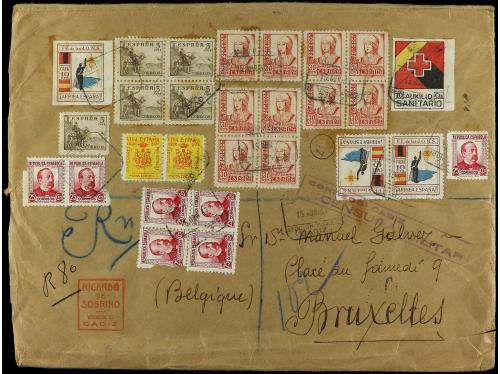 ✉ LOTES y COLECCIONES. 1937-38. ESPAÑA. Conjunto de 10 carta