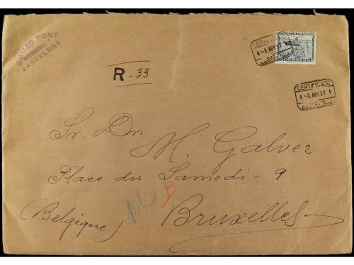 ✉ LOTES y COLECCIONES. 1937-38. ESPAÑA. Conjunto de 10 carta