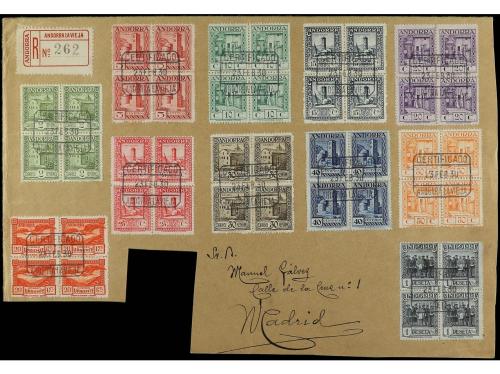 ✉ ANDORRA. Conjunto de 5 cartas circuladas por correo certif