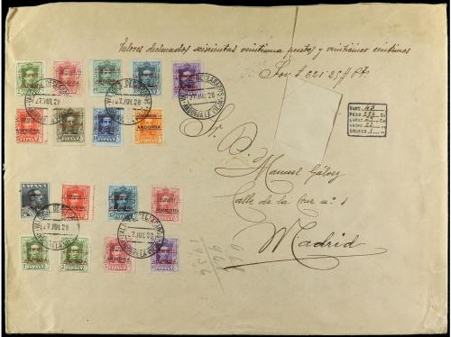 ✉ ANDORRA. Conjunto de 5 cartas circuladas por correo certif