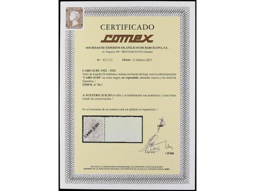 ** COLONIAS ESPAÑOLAS: CABO JUBY. Ed. NE1. 20 céntimos lila,