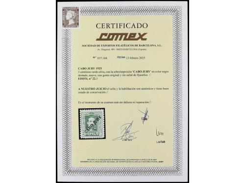 ** COLONIAS ESPAÑOLAS: CABO JUBY. Ed. 22. 2 céntimos verde, 