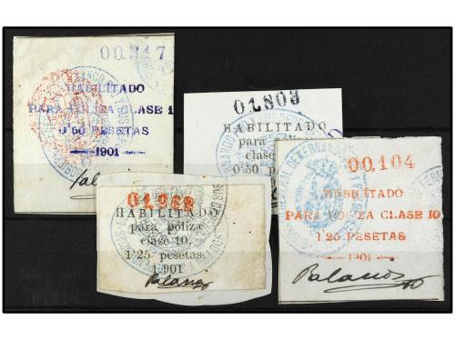 COLONIAS ESPAÑOLAS: FERNANDO POO. 1901. FISCALES. 4 valores 