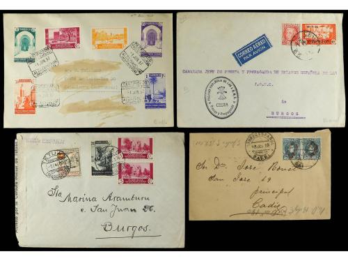 ✉ MARRUECOS. 1910-1935. Conjunto de 28 cartas con diversos f
