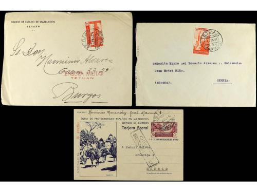 ✉ MARRUECOS. 1910-1935. Conjunto de 28 cartas con diversos f