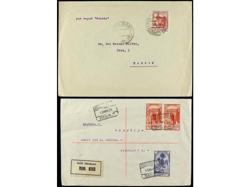✉ MARRUECOS. 1910-1935. Conjunto de 28 cartas con diversos f