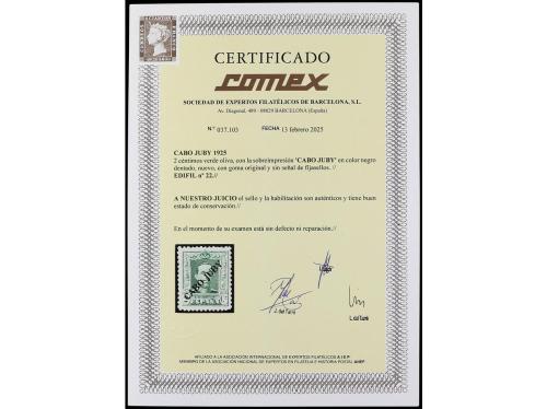** COLONIAS ESPAÑOLAS: CABO JUBY. Ed. 22. 2 céntimos verde, 