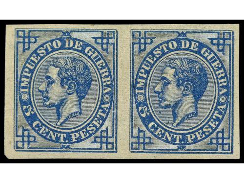 ** ESPAÑA. Ed. 183ecs. 5 cts. azul. CAMBIO DE COLOR. Pareja 