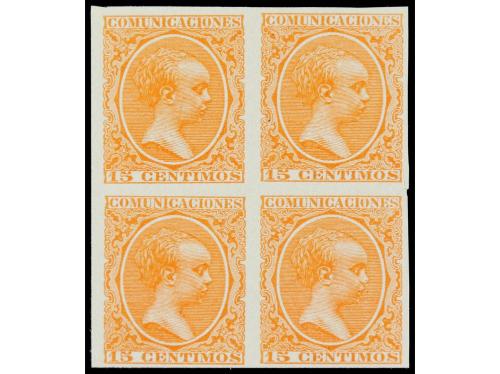 (*) ESPAÑA. Ed. 219. 15 cts. conjunto de 11 bloques de cuatr