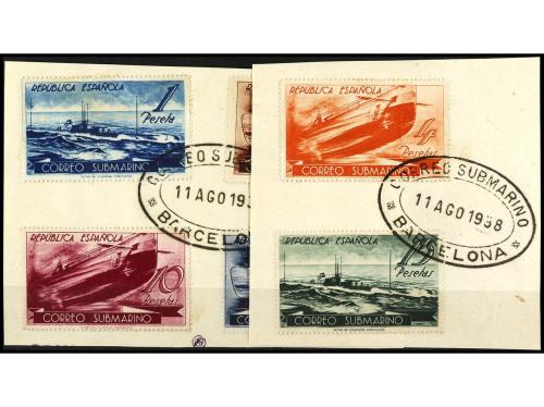 Δ ESPAÑA. Ed. 775/80. SERIE COMPLETA en dos fragmentos. Mat.