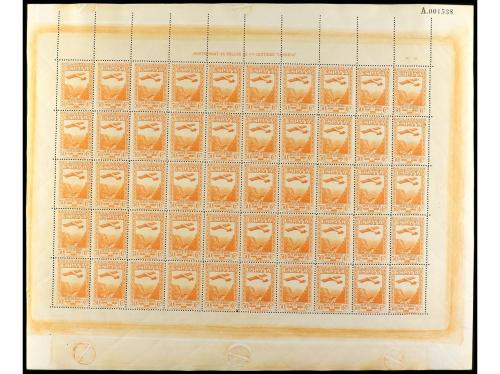 ** ESPAÑA. Ed. 650/54. SERIE COMPLETA en hoja de 50 sellos, 