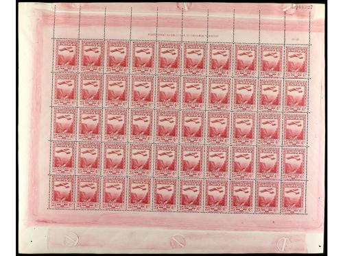 ** ESPAÑA. Ed. 650/54. SERIE COMPLETA en hoja de 50 sellos, 