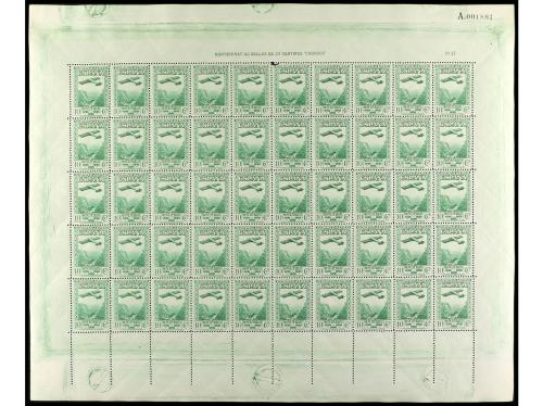 ** ESPAÑA. Ed. 650/54. SERIE COMPLETA en hoja de 50 sellos, 