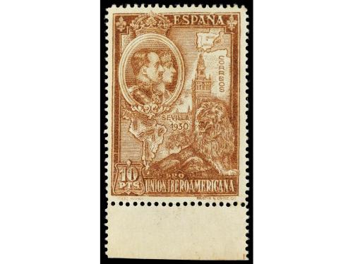 * ESPAÑA. Ed. 581er. 10 pts. castaño IMPRESIÓN RECTO-VERSO. 