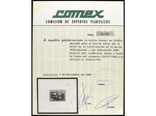 ** ESPAÑA. Ed. 766. HB. Aéreo + 5 pts. LUJO. Cert. COMEX. Ca