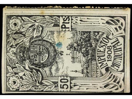 ESPAÑA: FISCALES. 1908. AYUNTAMIENTO DE MADRID. IMPUESTO MUN