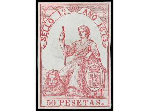 * ESPAÑA: FISCALES. 1873. PÓLIZAS. Serie completa. Al. 128/3