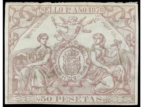*/° ESPAÑA. 1878. PÓLIZAS. Serie completa, póliza de 8 pts. 