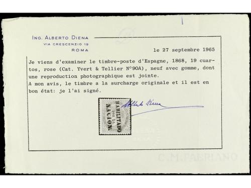* ESPAÑA. Ed. 90. 19 cuartos rosa HABILITADO/POR LA/NACION. 
