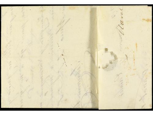 ✉ ESPAÑA: PREFILATELIA. 1844. NAVAL (Huesca) a OLORON (Franc