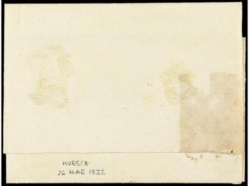 ✉ ESPAÑA: PREFILATELIA. 1822. HUESCA a ZARAGOZA. Marca HUESC