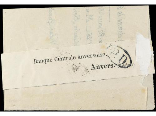 ✉ ESPAÑA. Ed. 132. 1874. BARCELONA a ANVERS (Bélgica). 5 c. 