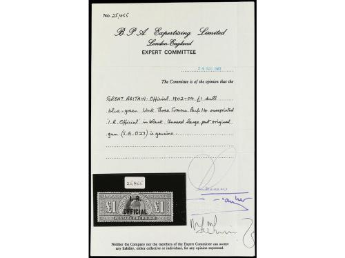 * GRAN BRETAÑA. Yv. 23, S.G O 27 (50.000£). 1902. OFFICIAL. 