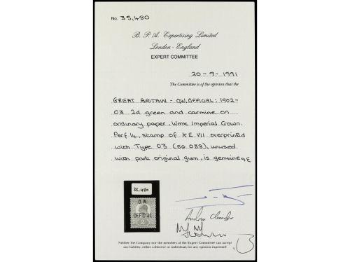 * GRAN BRETAÑA. Yv. 58, S.G. O 38. 1902. OFFICIAL. OFFICE OF