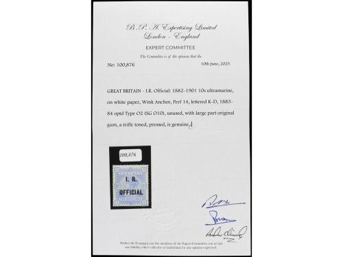 * GRAN BRETAÑA. Yv. 8, S.G. 010. 1890. OFICIAL. 10 shilling 